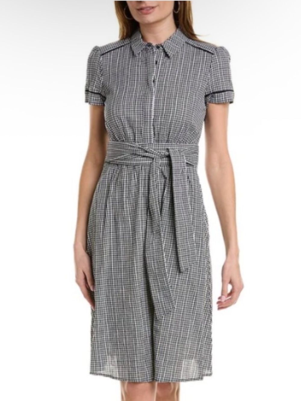 Court & Rowe Black & White Gingham Retro 40's Short Sleeve Dress NWT 16